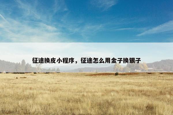 征途换皮小程序，征途怎么用金子换银子