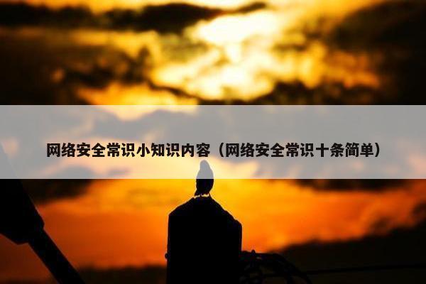 网络安全常识小知识内容（网络安全常识十条简单）