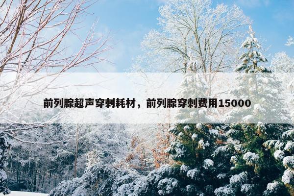 前列腺超声穿刺耗材，前列腺穿刺费用15000