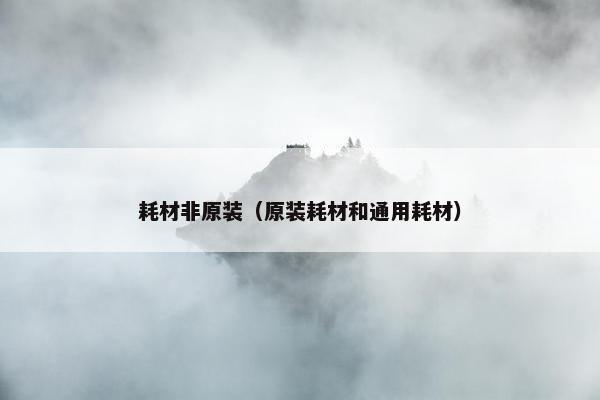 耗材非原装（原装耗材和通用耗材）