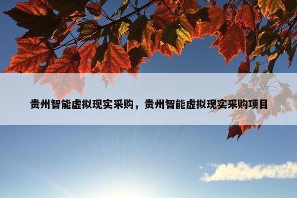 贵州智能虚拟现实采购，贵州智能虚拟现实采购项目