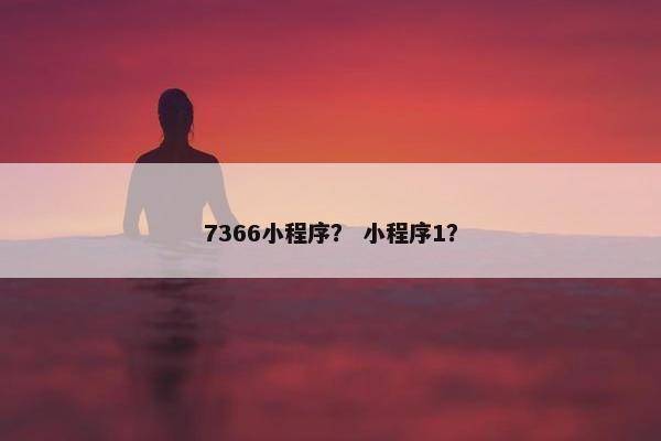 7366小程序？ 小程序1？