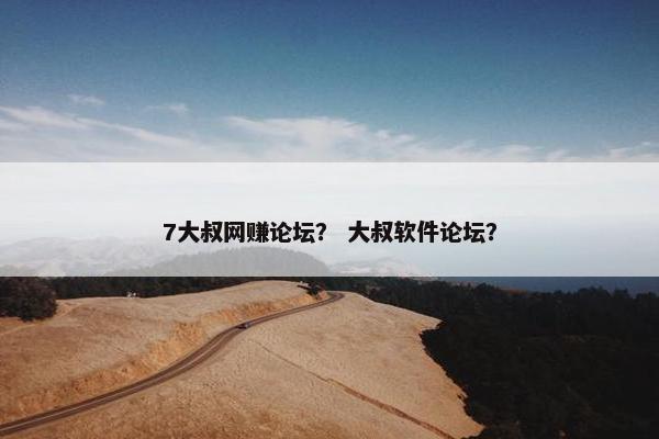 7大叔网赚论坛？ 大叔软件论坛？