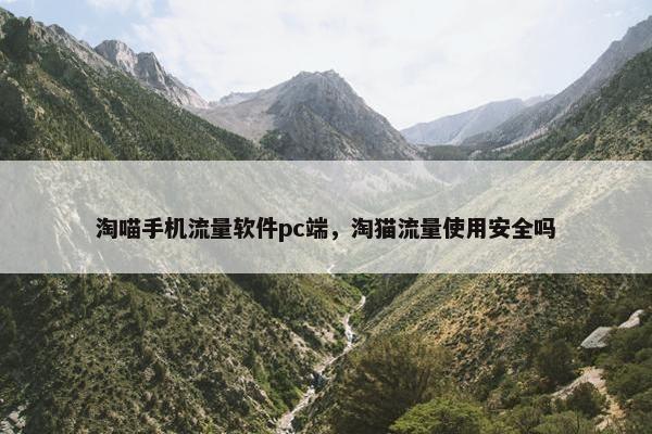 淘喵手机流量软件pc端，淘猫流量使用安全吗