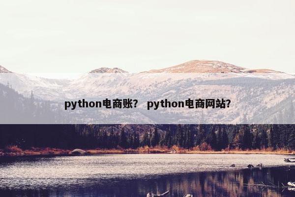 python电商账？ python电商网站？