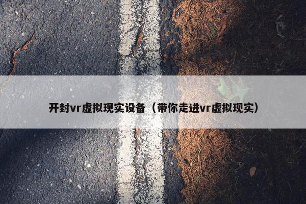 开封vr虚拟现实设备（带你走进vr虚拟现实）