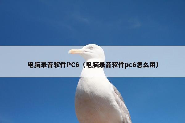 电脑录音软件PC6（电脑录音软件pc6怎么用）