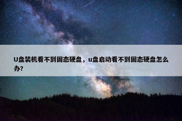 U盘装机看不到固态硬盘，u盘启动看不到固态硬盘怎么办?