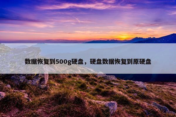 数据恢复到500g硬盘，硬盘数据恢复到原硬盘