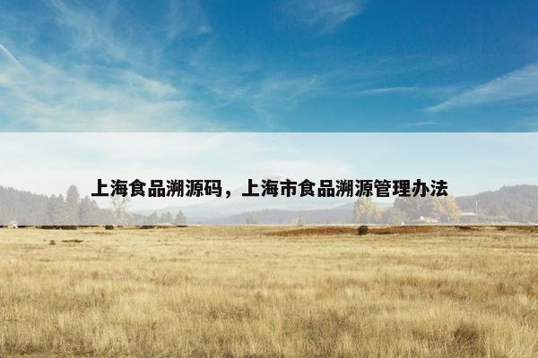 上海食品溯源码，上海市食品溯源管理办法