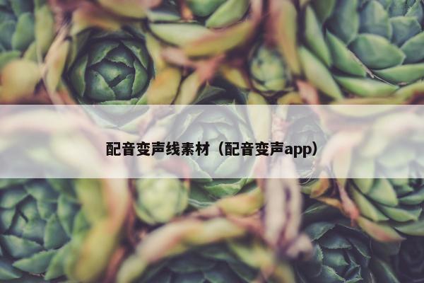 配音变声线素材（配音变声app）
