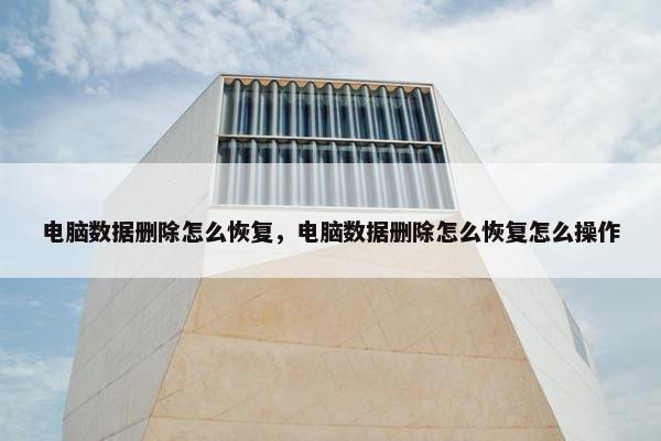 电脑数据删除怎么恢复，电脑数据删除怎么恢复怎么操作
