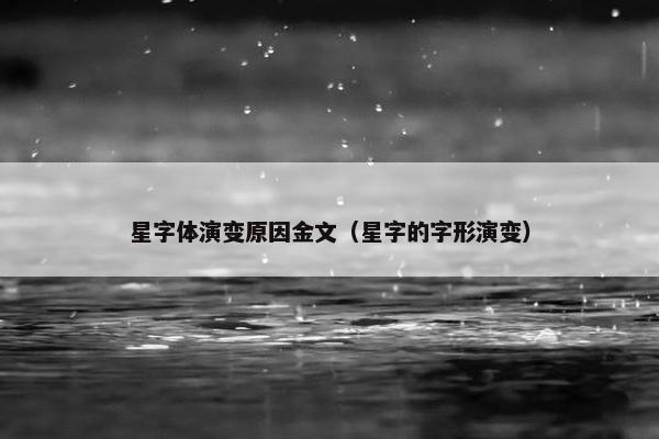 星字体演变原因金文（星字的字形演变）