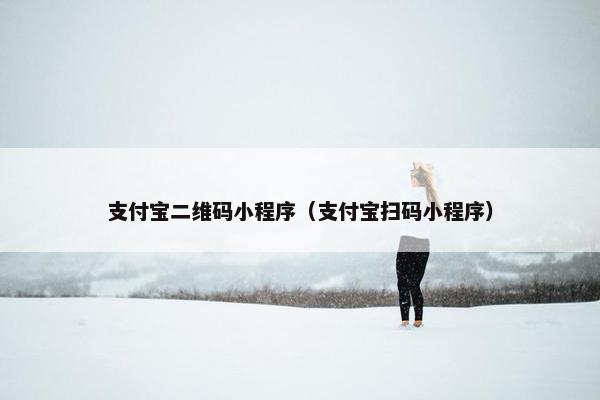支付宝二维码小程序（支付宝扫码小程序）