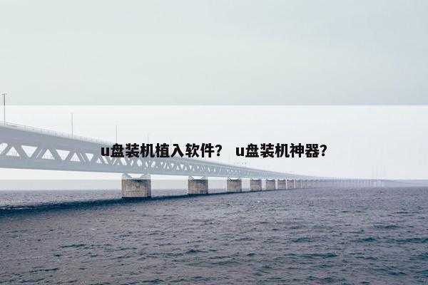 u盘装机植入软件？ u盘装机神器？