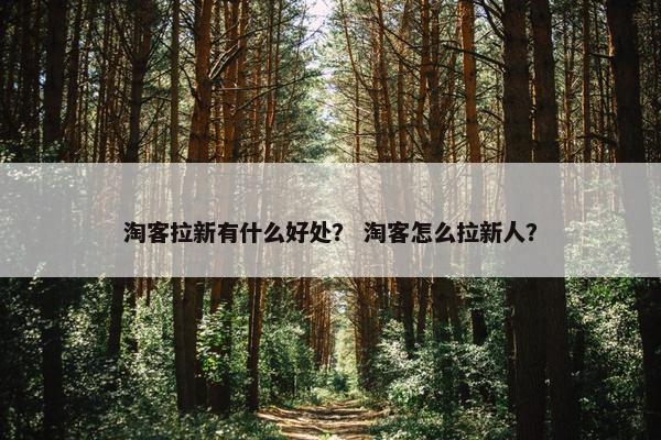 淘客拉新有什么好处？ 淘客怎么拉新人？