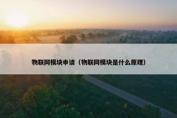 物联网模块申请（物联网模块是什么原理）