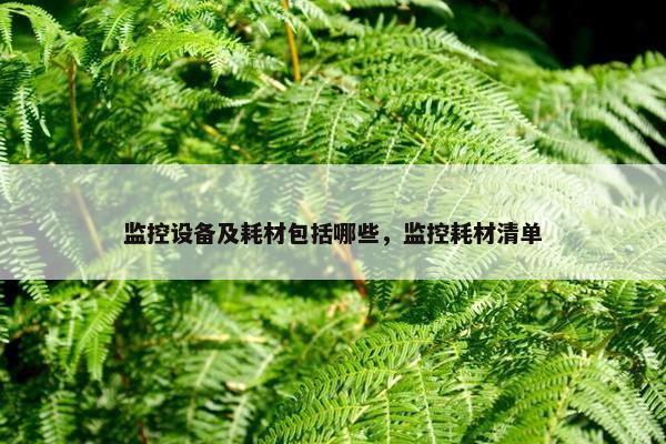 监控设备及耗材包括哪些，监控耗材清单