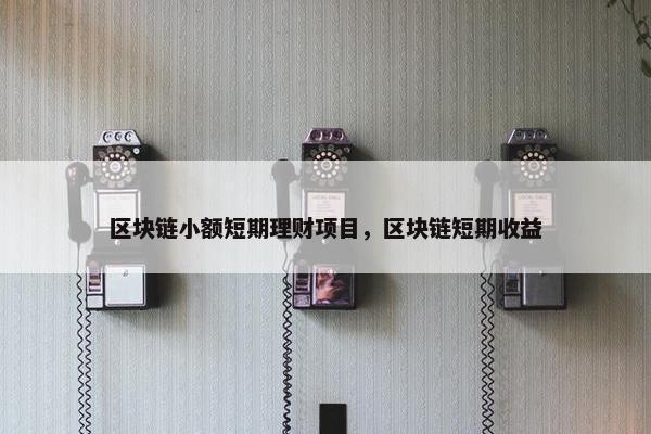 区块链小额短期理财项目，区块链短期收益