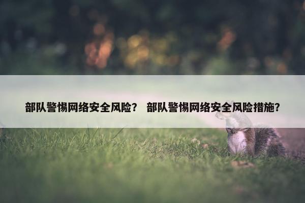 部队警惕网络安全风险？ 部队警惕网络安全风险措施？