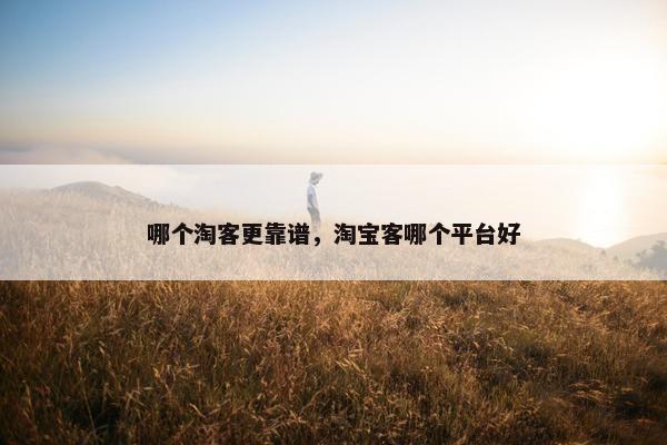 哪个淘客更靠谱，淘宝客哪个平台好