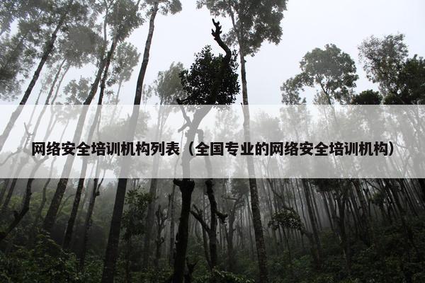 网络安全培训机构列表（全国专业的网络安全培训机构）