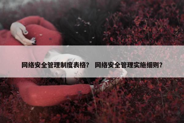 网络安全管理制度表格？ 网络安全管理实施细则？
