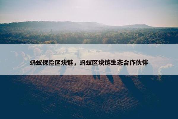 蚂蚁保险区块链，蚂蚁区块链生态合作伙伴