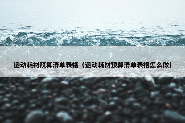 运动耗材预算清单表格（运动耗材预算清单表格怎么做）