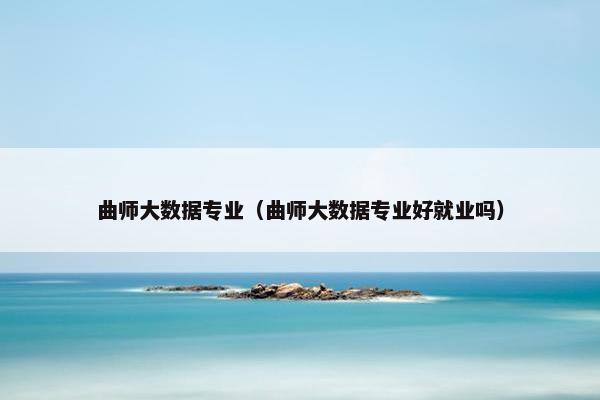 曲师大数据专业（曲师大数据专业好就业吗）