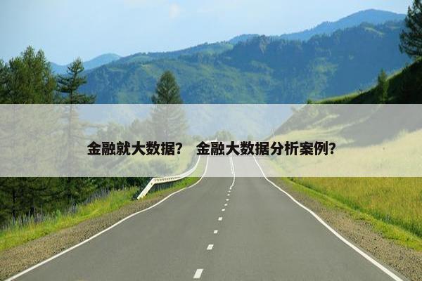 金融就大数据？ 金融大数据分析案例？