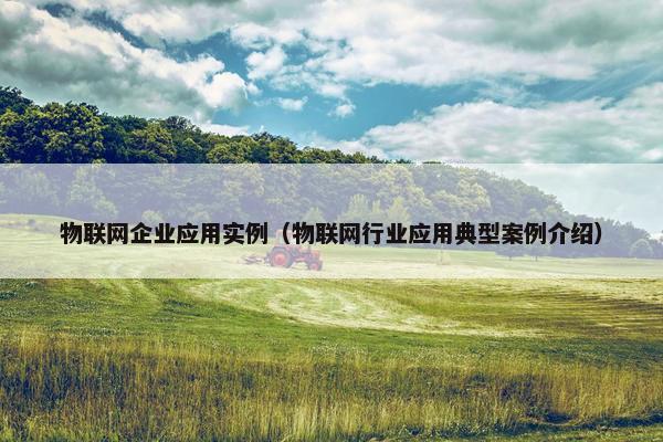 物联网企业应用实例（物联网行业应用典型案例介绍）