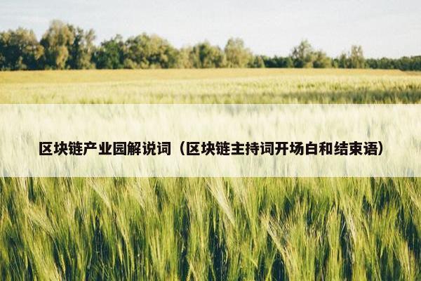 区块链产业园解说词（区块链主持词开场白和结束语）