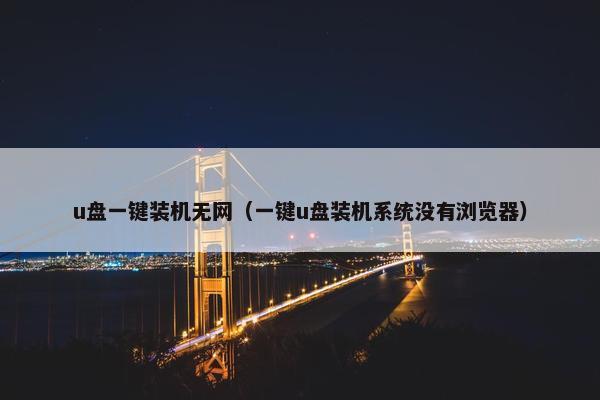 u盘一键装机无网（一键u盘装机系统没有浏览器）