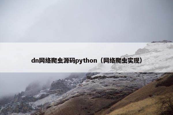 dn网络爬虫源码python（网络爬虫实现）