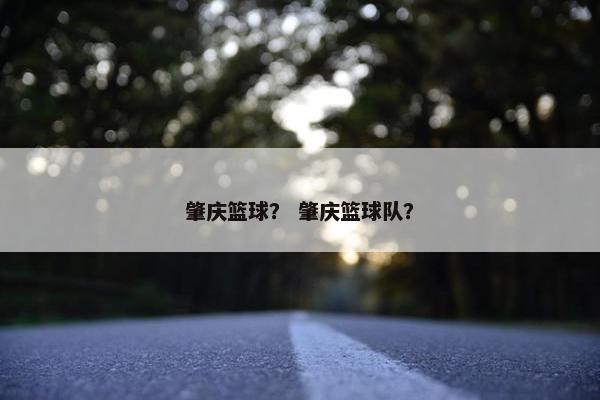 肇庆篮球？ 肇庆篮球队？