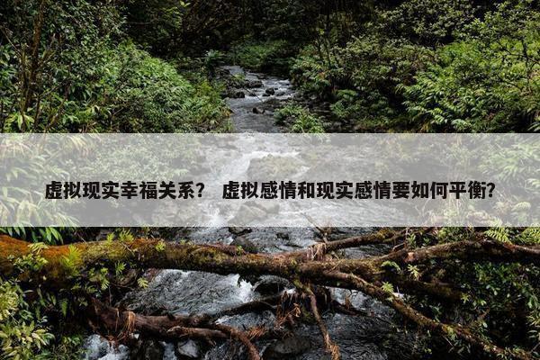 虚拟现实幸福关系？ 虚拟感情和现实感情要如何平衡？