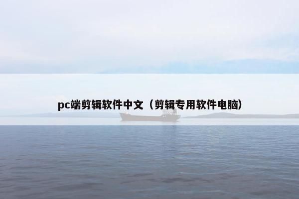 pc端剪辑软件中文（剪辑专用软件电脑）
