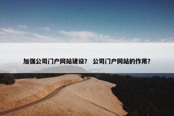 加强公司门户网站建设？ 公司门户网站的作用？