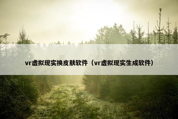vr虚拟现实换皮肤软件（vr虚拟现实生成软件）