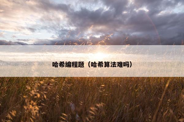 哈希编程题（哈希算法难吗）