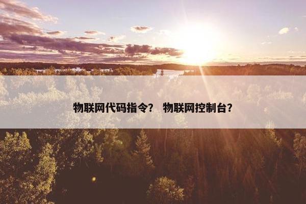 物联网代码指令？ 物联网控制台？