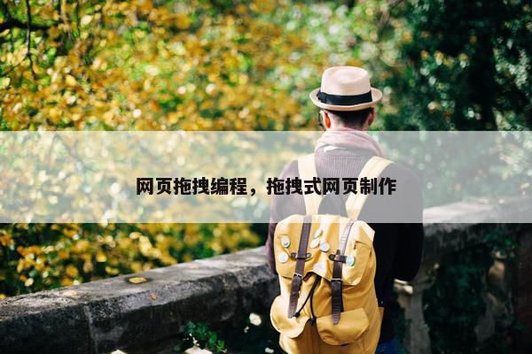 网页拖拽编程，拖拽式网页制作