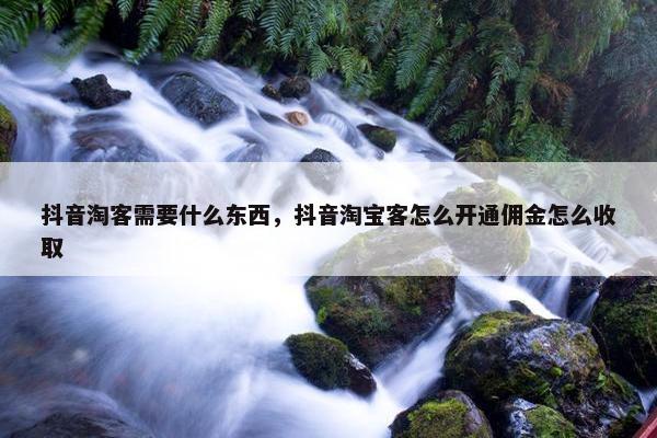抖音淘客需要什么东西，抖音淘宝客怎么开通佣金怎么收取