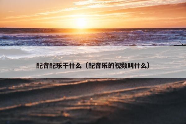 配音配乐干什么（配音乐的视频叫什么）