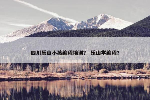 四川乐山小孩编程培训？ 乐山学编程？