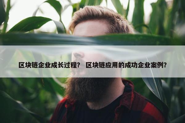 区块链企业成长过程？ 区块链应用的成功企业案例？