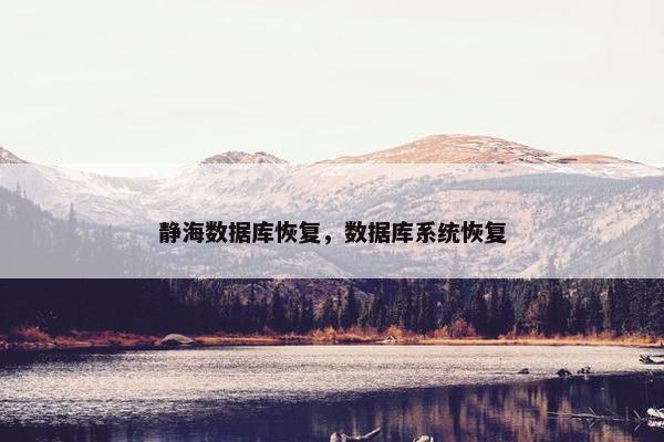 静海数据库恢复，数据库系统恢复