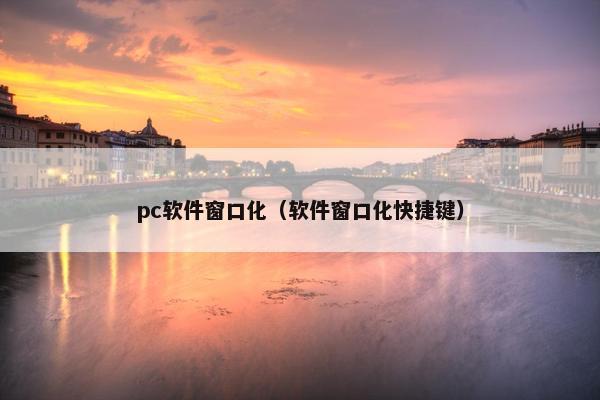 pc软件窗口化（软件窗口化快捷键）