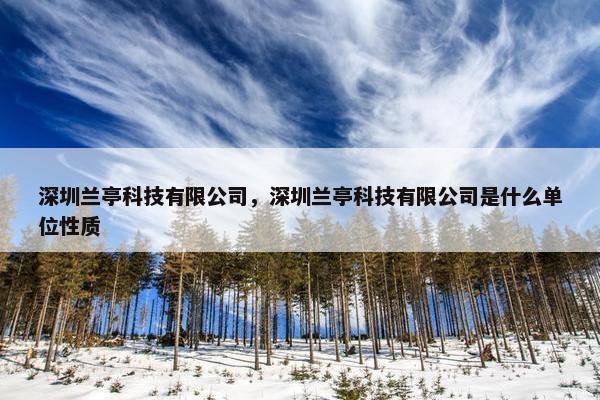深圳兰亭科技有限公司，深圳兰亭科技有限公司是什么单位性质